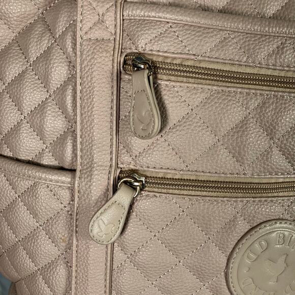 DD Bird The Taupe Leather Nash With Changing Pad Diaper Bag Luxury Shoulder - Picture 12 of 16